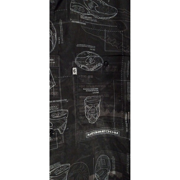 Vtg Rocawear Button Up Shirt Y2K Men's 2XL Black AOP Logo Short Sleeve Mint Cond - Picture 3 of 6